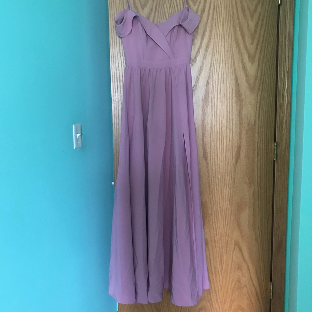 long mauve colored dress